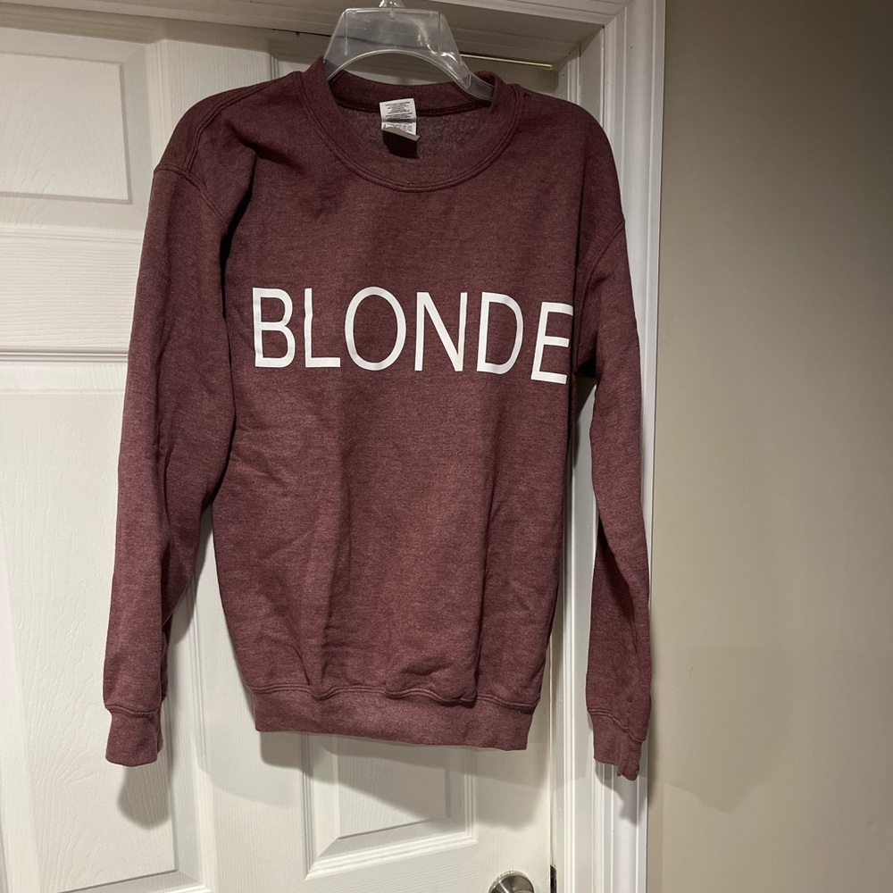 NWOT Soft Heathered Maroon BLONDE Sweatshirt Size S